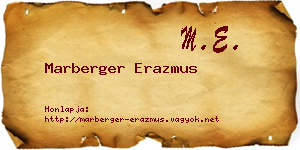 Marberger Erazmus névjegykártya